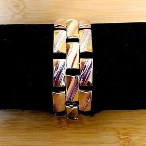 $185 Italian Estate Gold & Silver Bracelet 29.6 Grams of Fine Silver